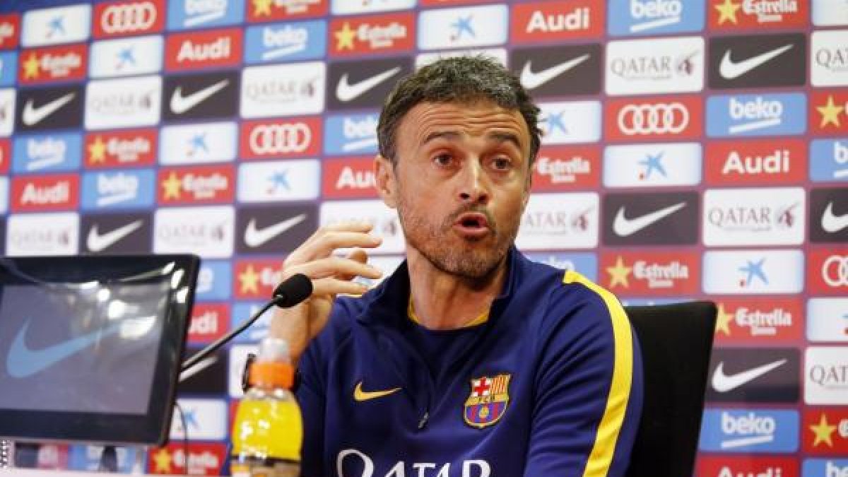 Luis Enrique, en rueda de prensa.