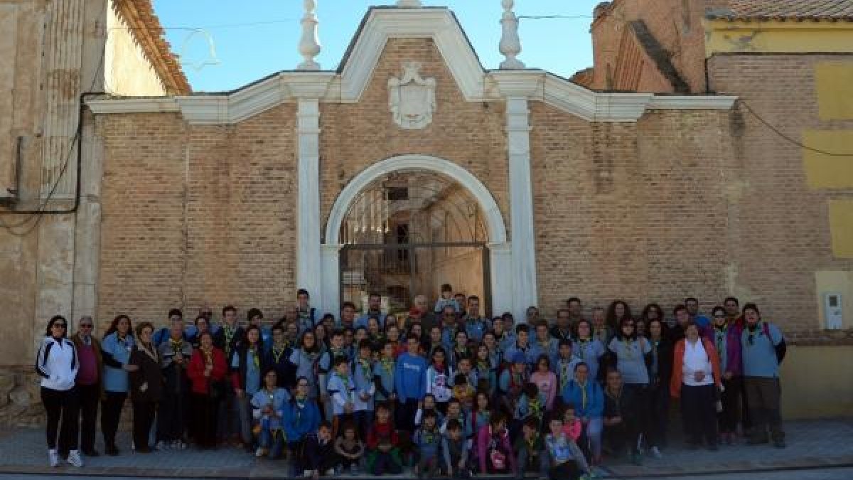 Scouts de Albox en la celebración de un acto a comienzos del presente año en el Palacio del Almanzora con motivo del centenario.