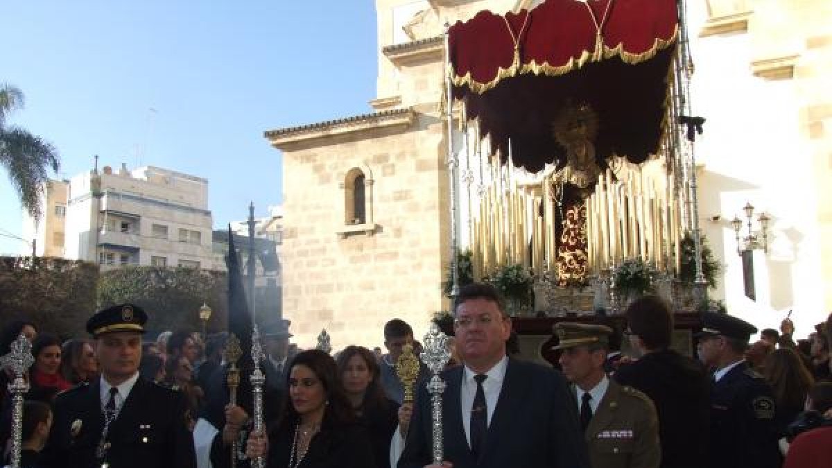 María Santísima del Rosario del Mar a la salida desde el Santuario de la Virgen del Mar.