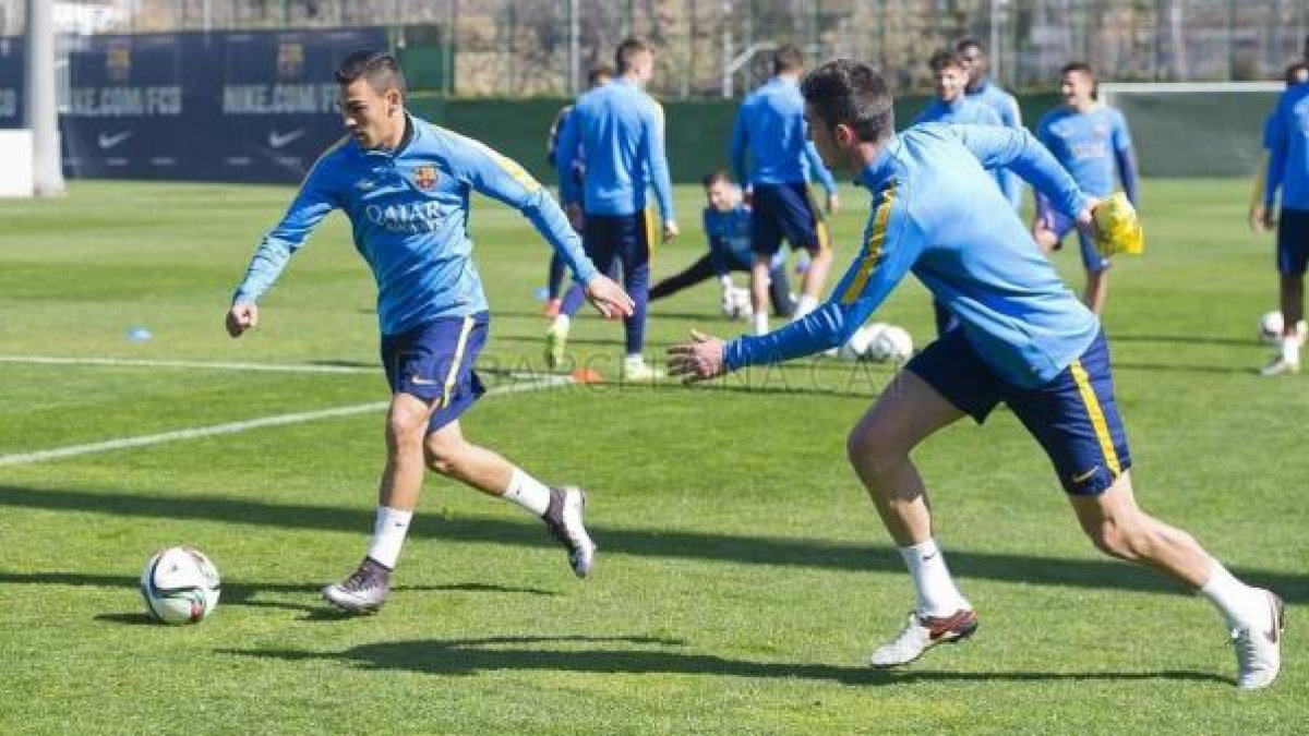 Dani Romera en un entrenamiento con el Barça.