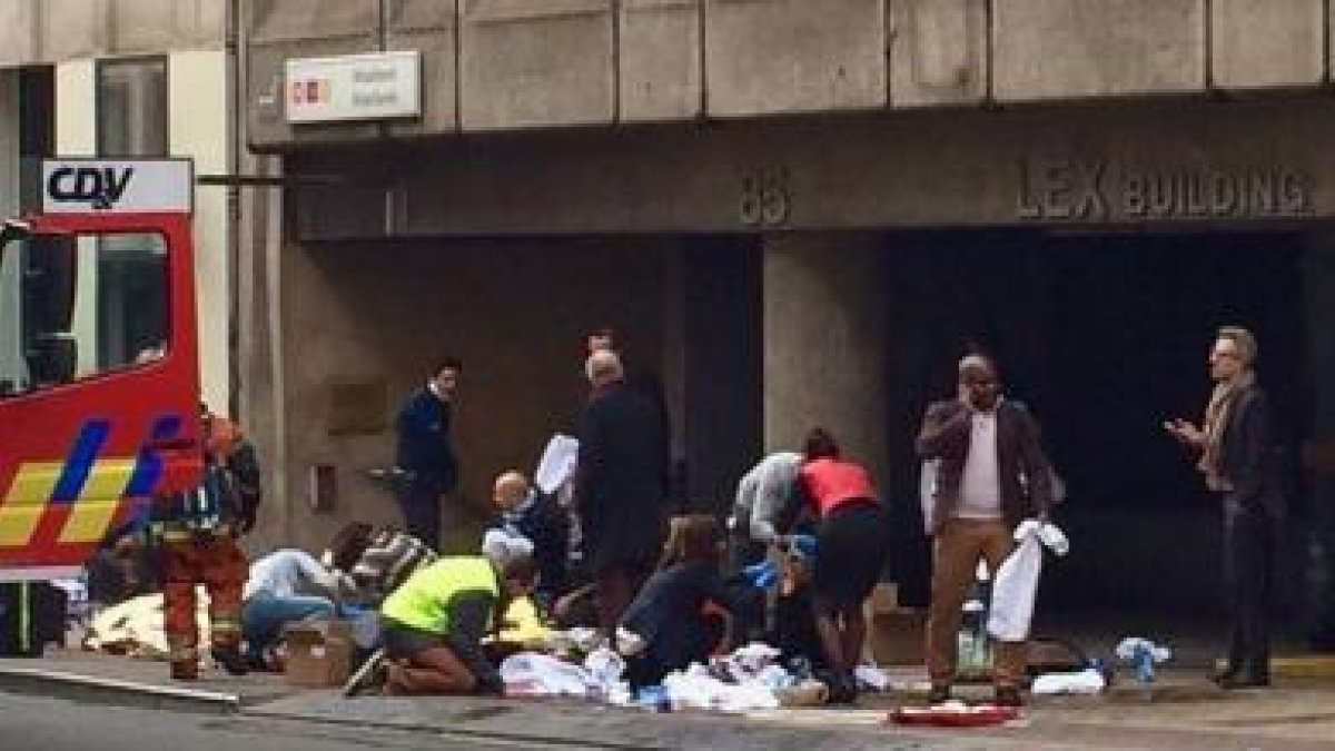 Estación de metro afectada por las explosiones