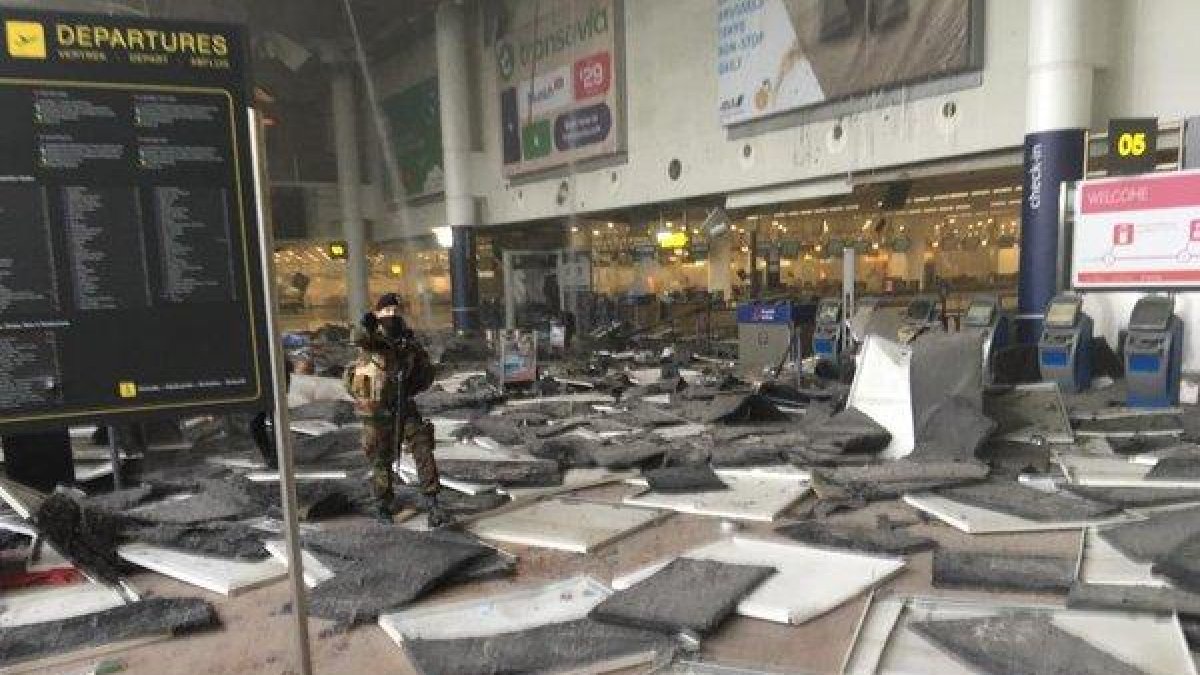 Interior del aeropuerto de Bruselas