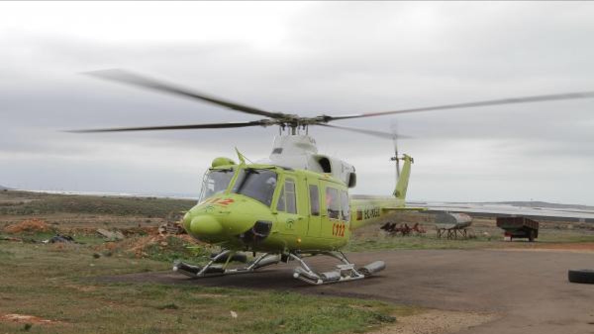 Helicóptero de 112 en una actuación