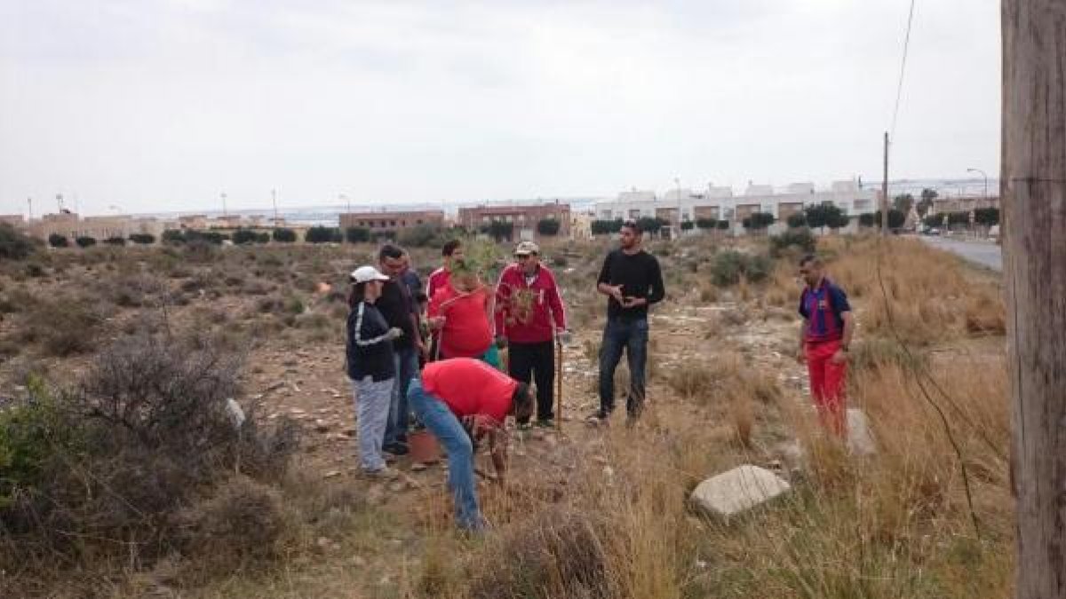 Miembros de Asprodesa en labores de reforestación.