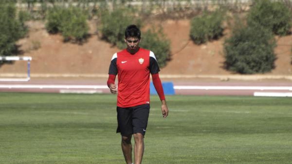 Ramírez nada más finalizar el entrenamiento.