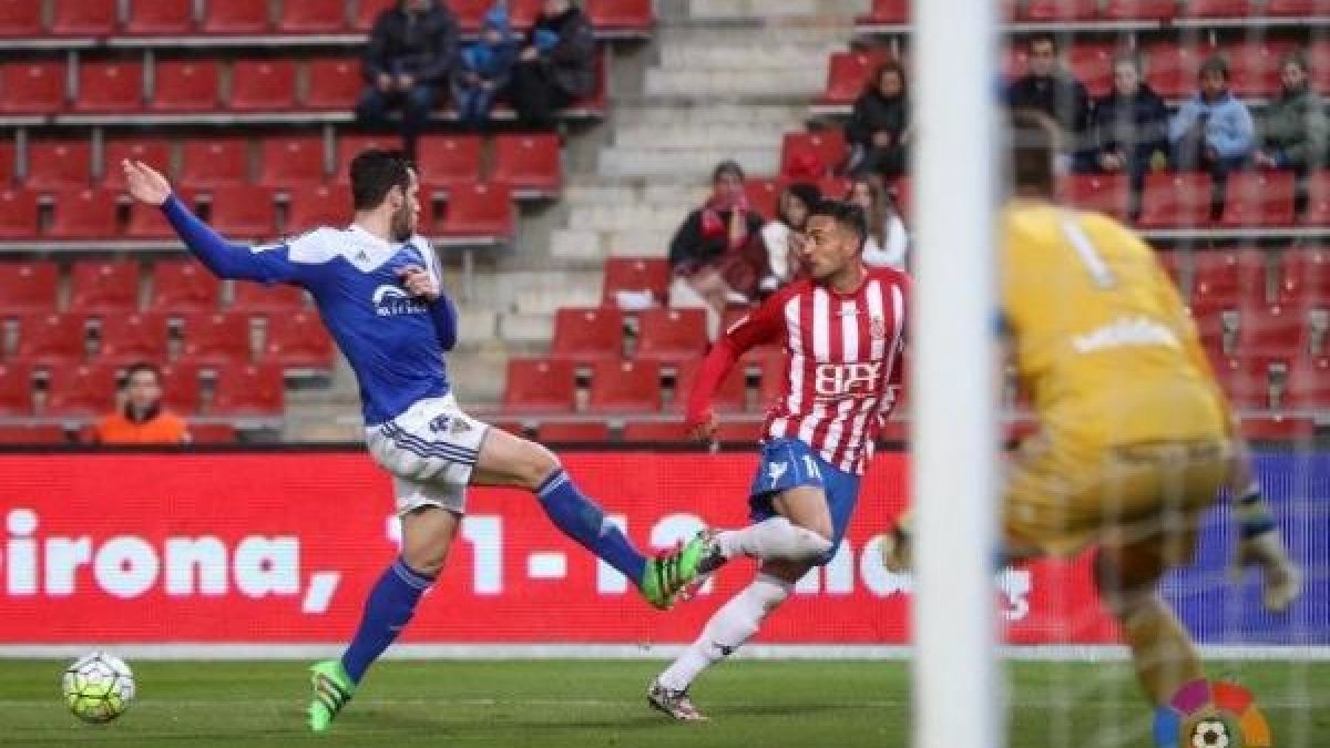 Cristian Herrera con el Girona en Montilivi.