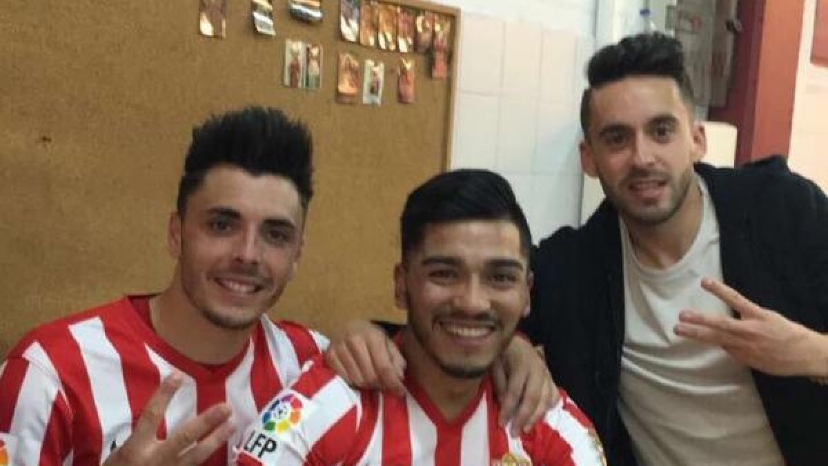 Ximo, Iago y Lolo tras el partido contra el Albacete.