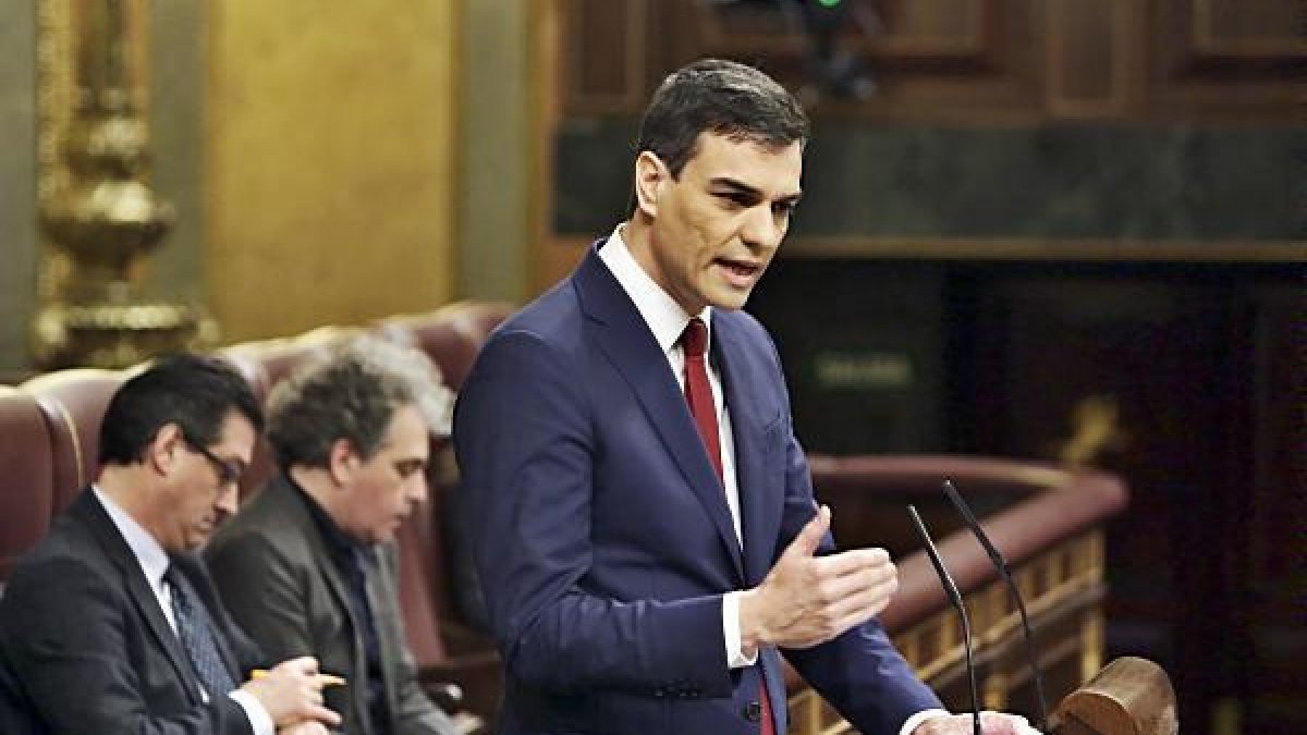 Pedro Sánchez durante el debate