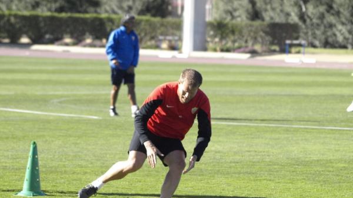 Jorge Morcillo es uno más en los entrenamientos.