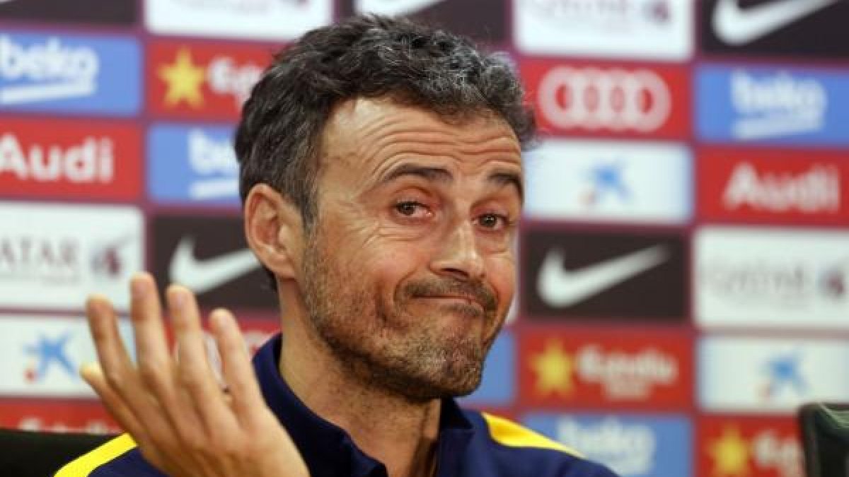 Luis Enrique, en rueda de prensa.