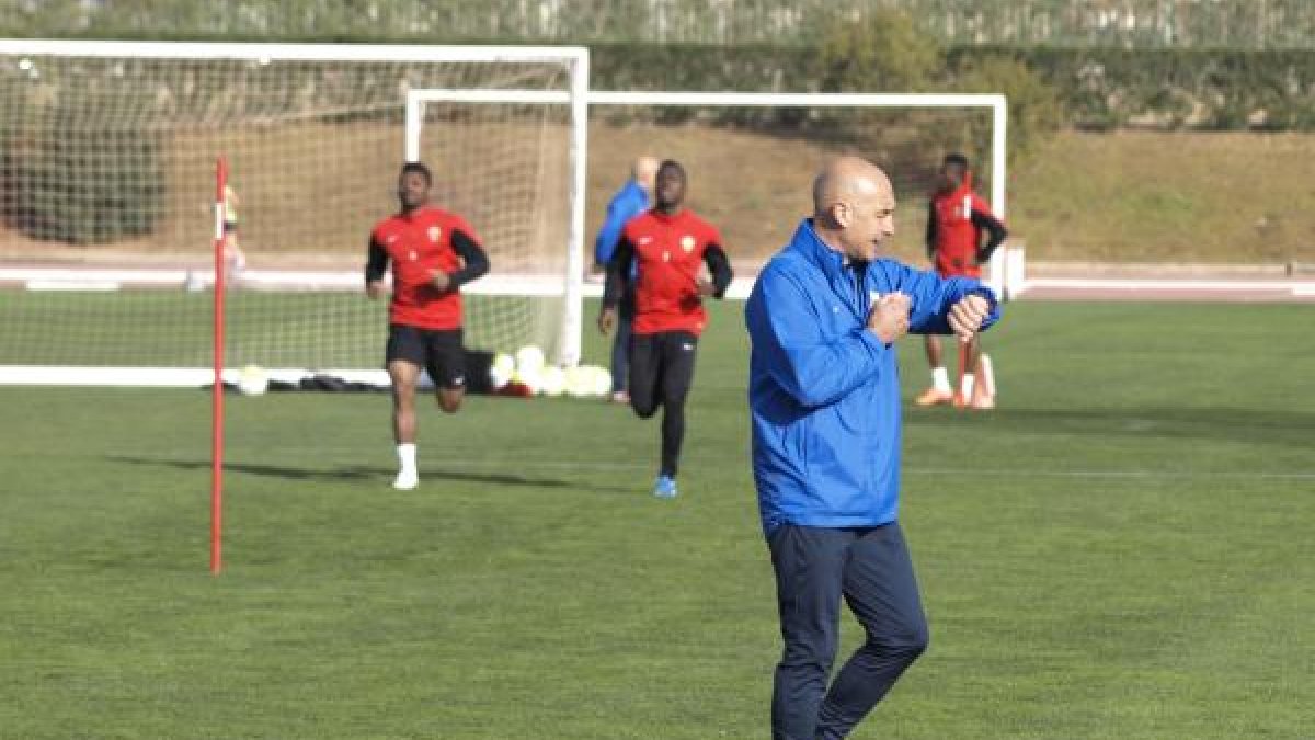 Jorge Borelli en el entrenamiento de este miércoles.