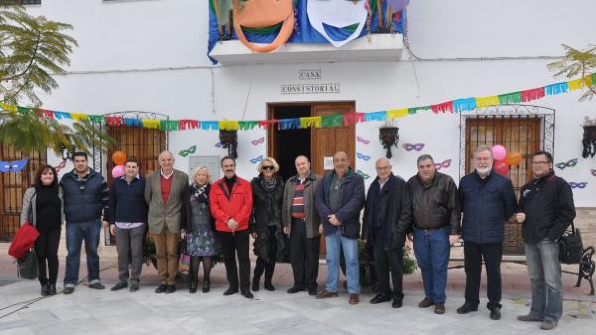 Dolores Castro, alcaldesa de Bentarique; el delegado Alfredo Valdivia; Manuel Cuadra, alcalde de Alsodux; Nicolás Castillo, FEALCA; José Antonio Mon
