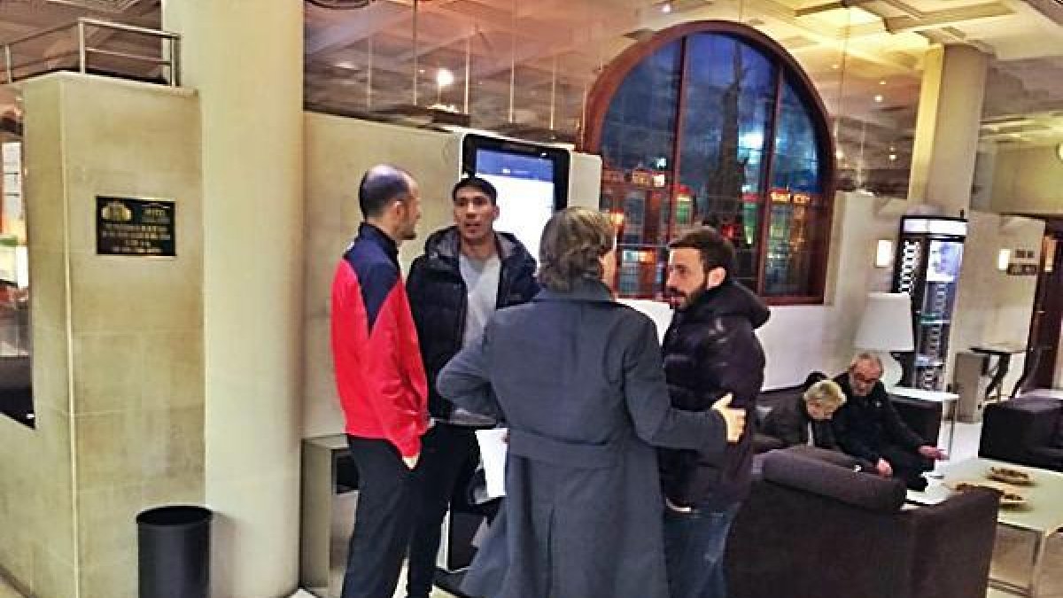 Ulloa y Bernardello con Fernando Soriano.