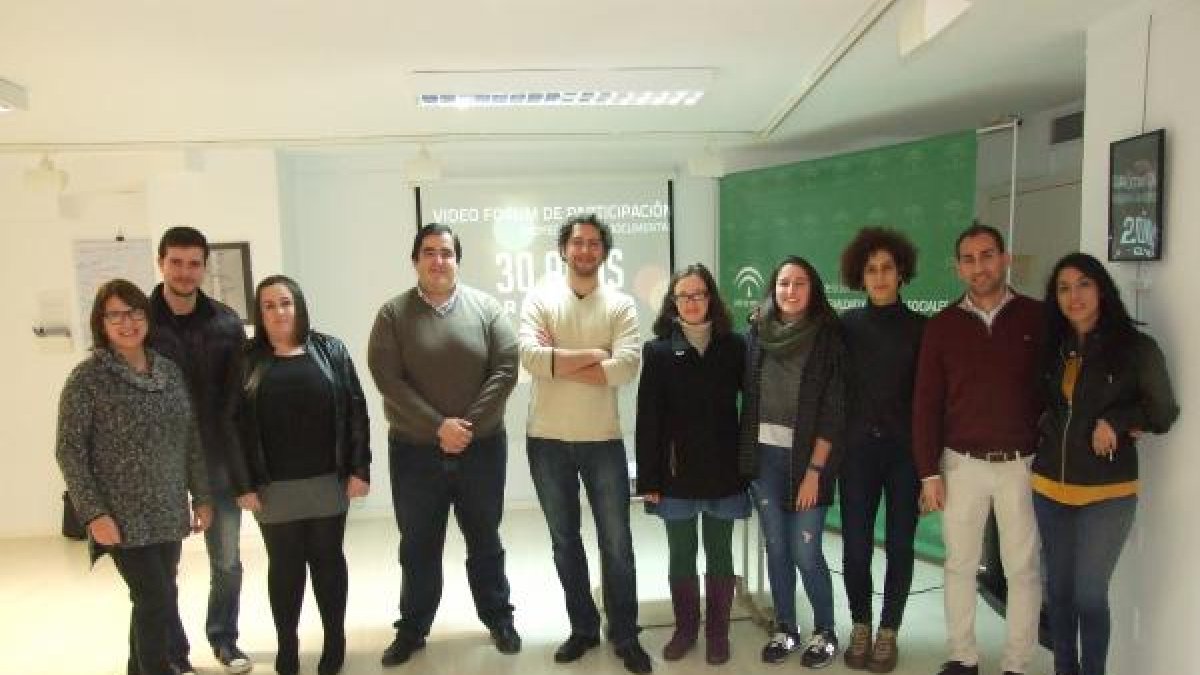 El vicepresidente del Consejo de la Juventud de Andalucía, el coordinador del Instituto Andaluz de la Juventud y las Asociaciones Juveniles Lantia y