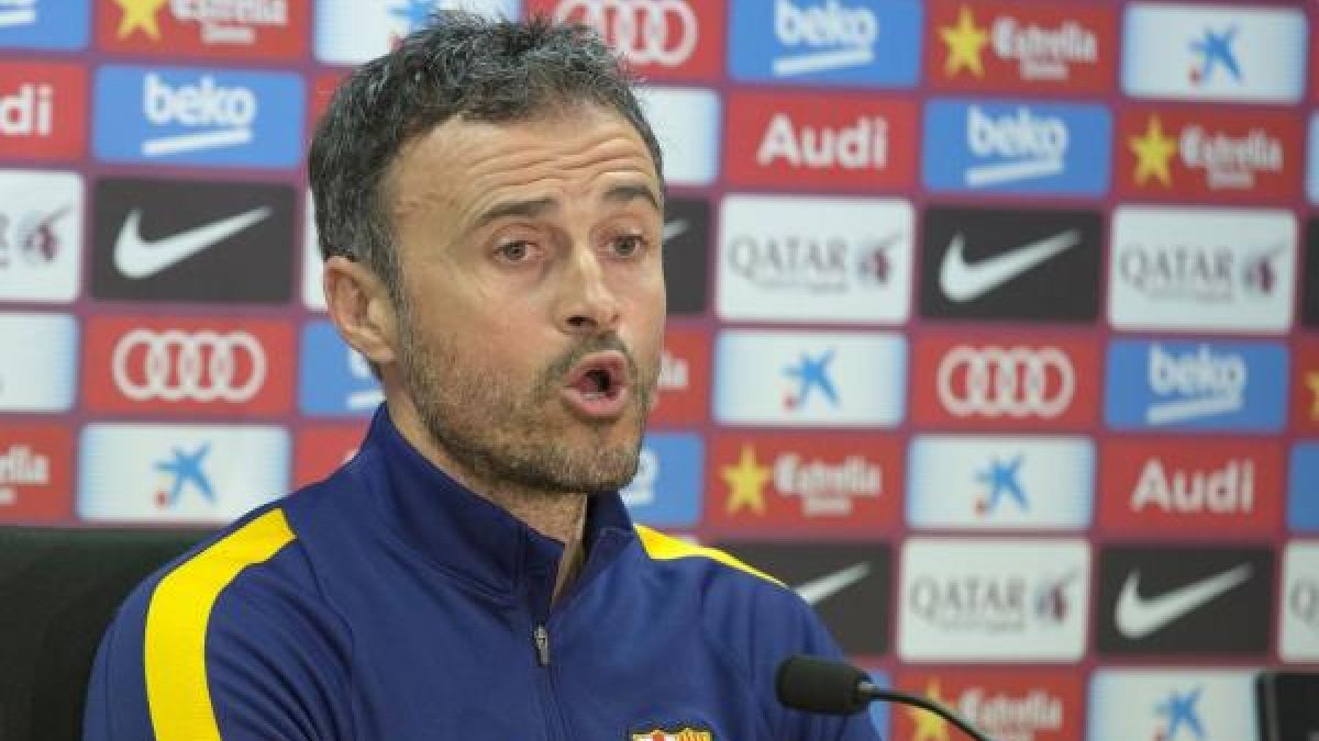 Luis Enrique, en rueda de prensa.