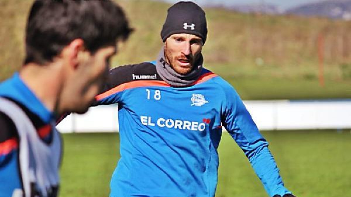 Toquero en el entrenamiento de hoy.