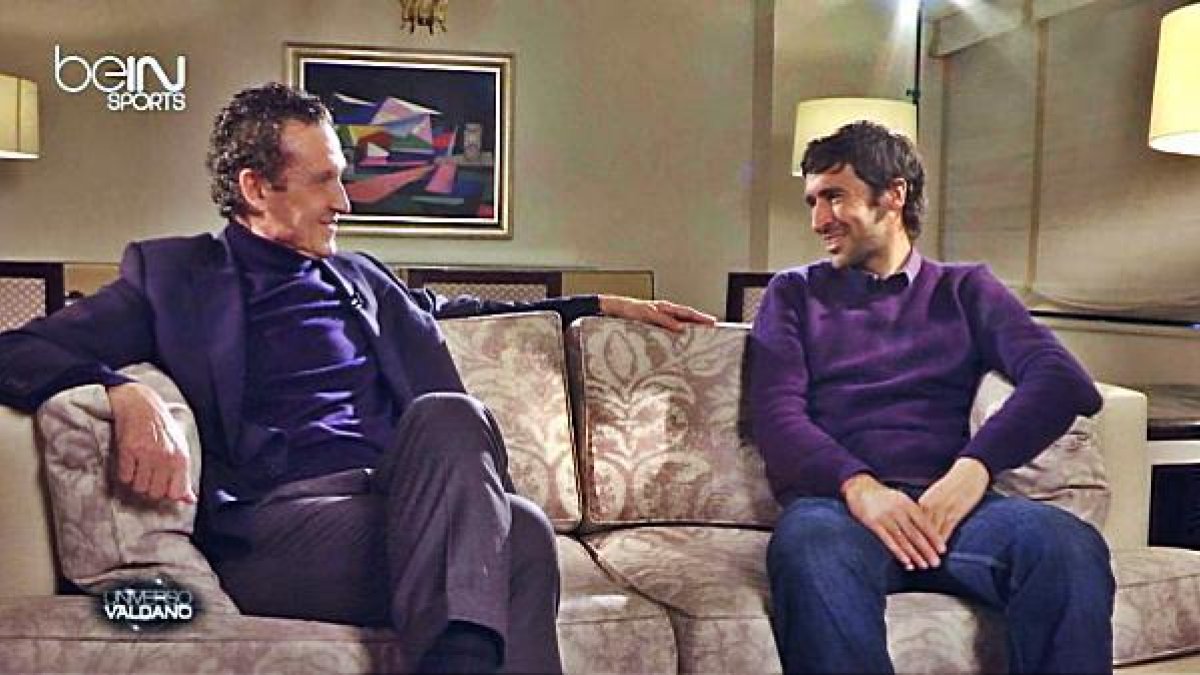 Valdano y Raúl durante la entrevista.