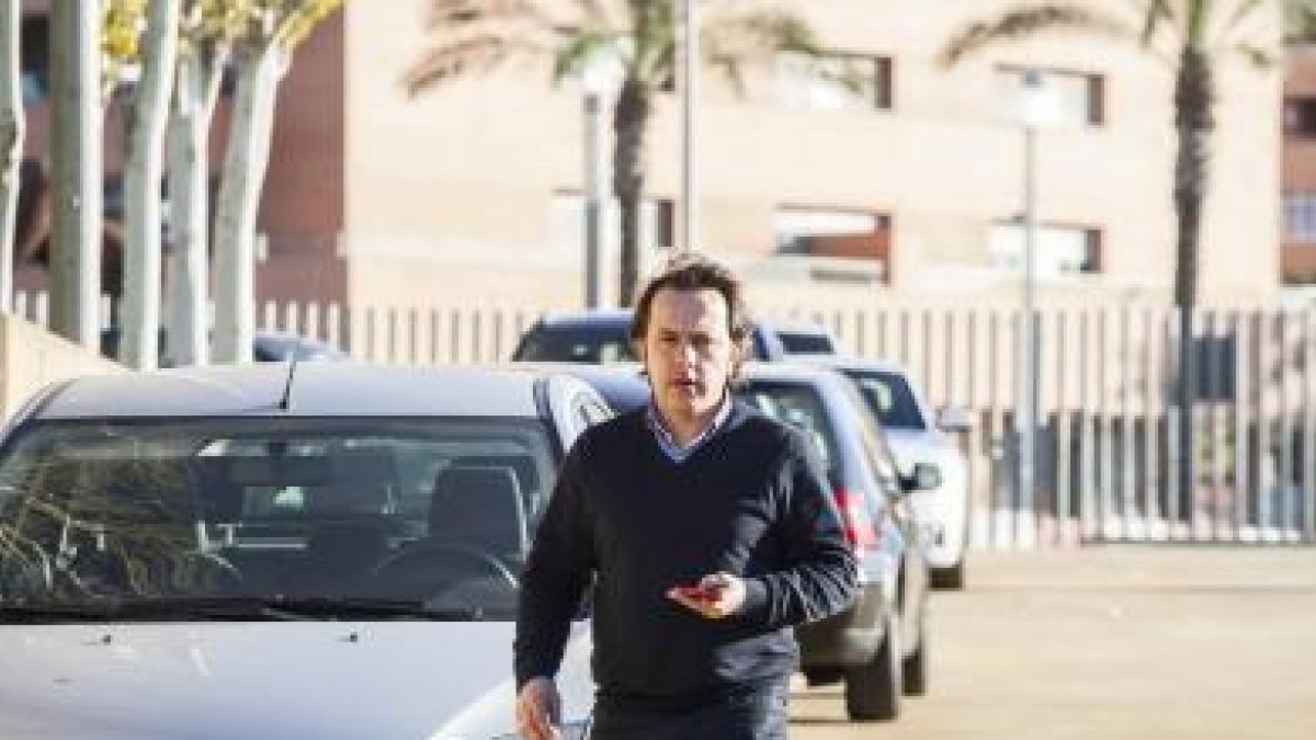 Andrés Fernández en el Estadio Mediterráneo.