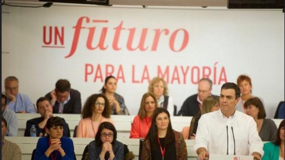 Pedro Sánchez durante su intervención en el Comité Federal del PSOE.