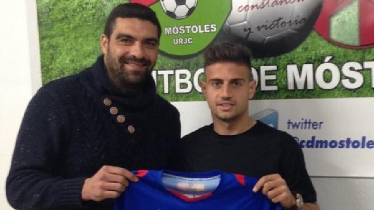 José Antonio con el gran Míchel en Móstoles.