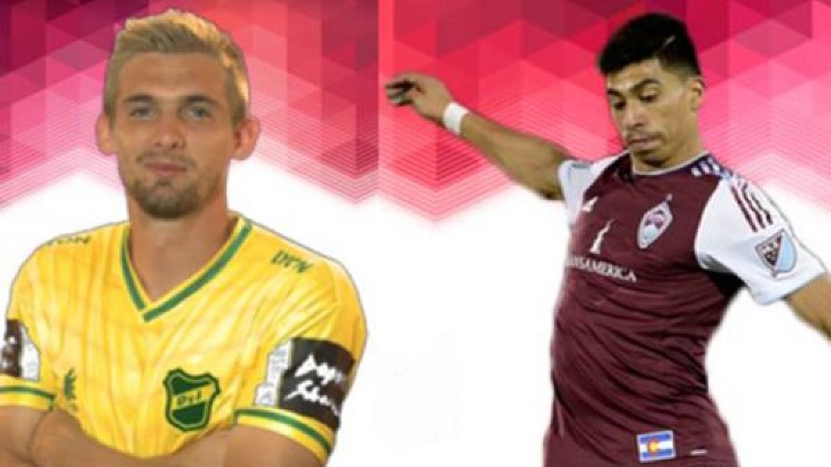 Los dos nuevos jugadores del Almería.