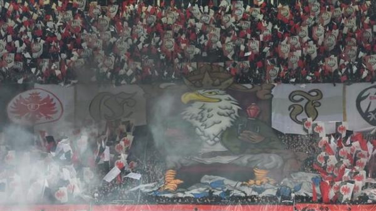 Una de las gradas del campo del Eintracht.