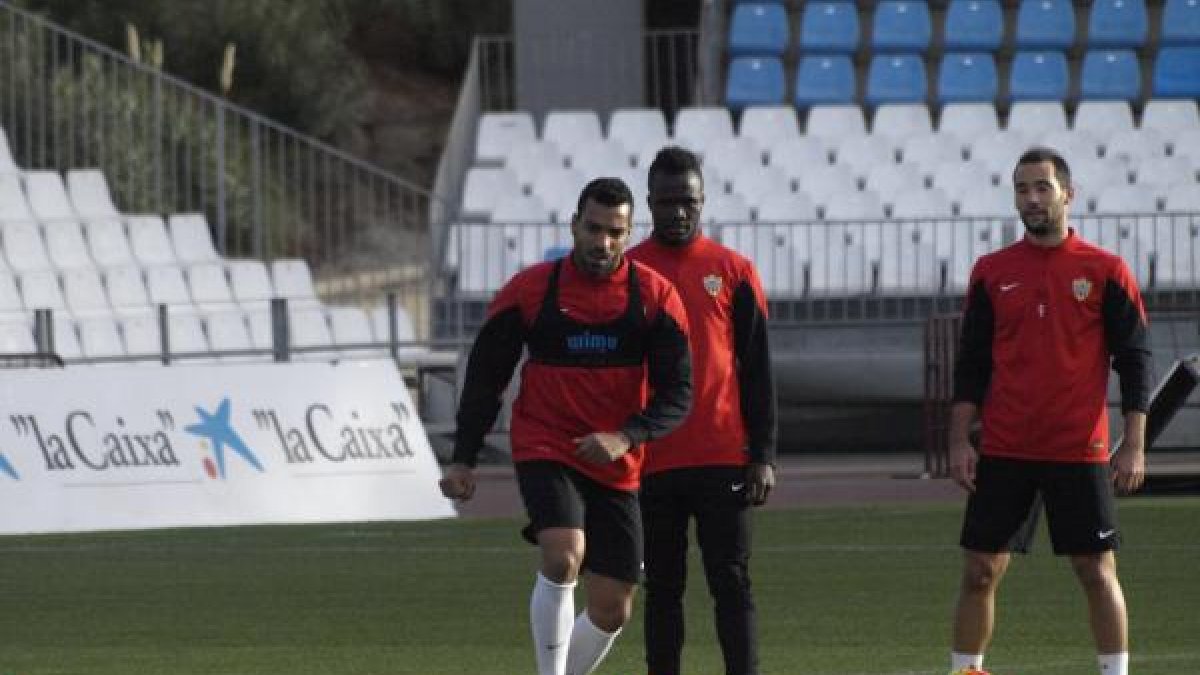 Michel Macedo en el entrenamiento de este jueves.