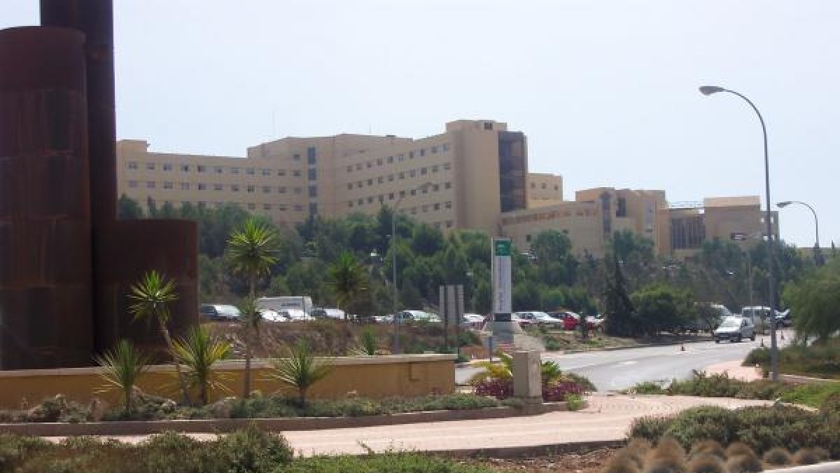 Hospital Torrecárdenas desde la rotonda de acceso.