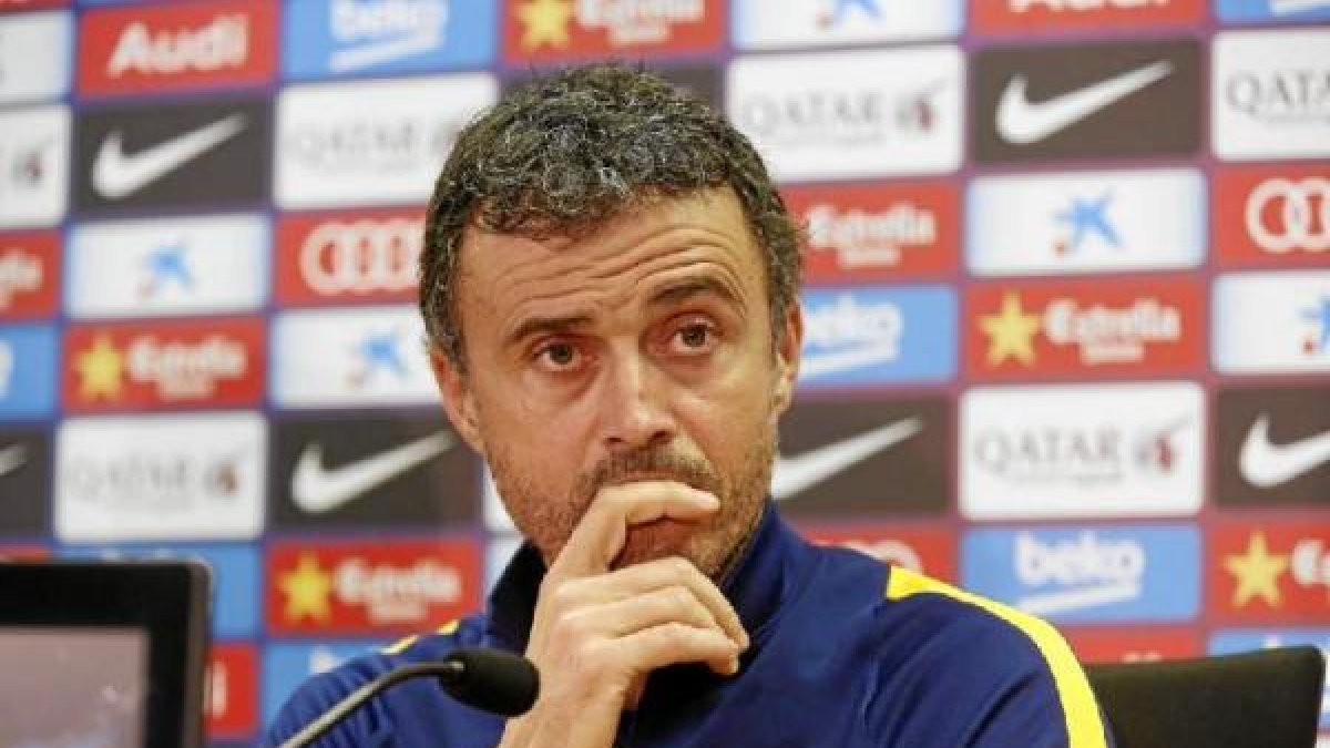 Luis Enrique en la rueda de prensa.