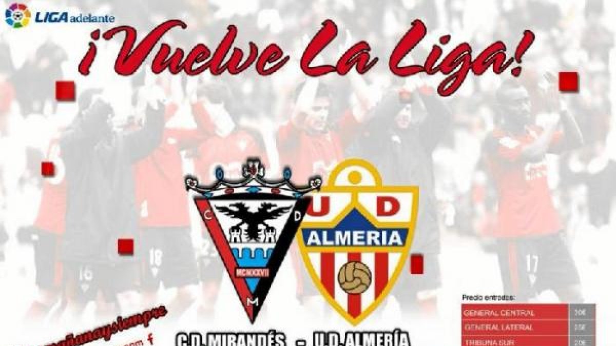 El Mirandés-Almería y sus precios en taquilla.