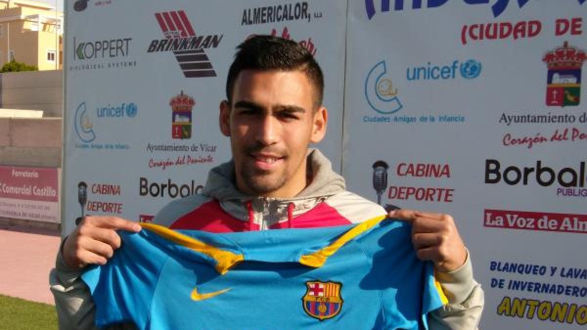 Dani Romera con la camiseta del Barça.