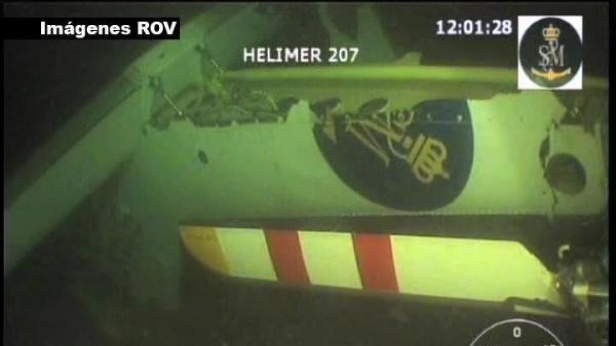 Imagen del Helimer 207 localizado en el fondo del mar