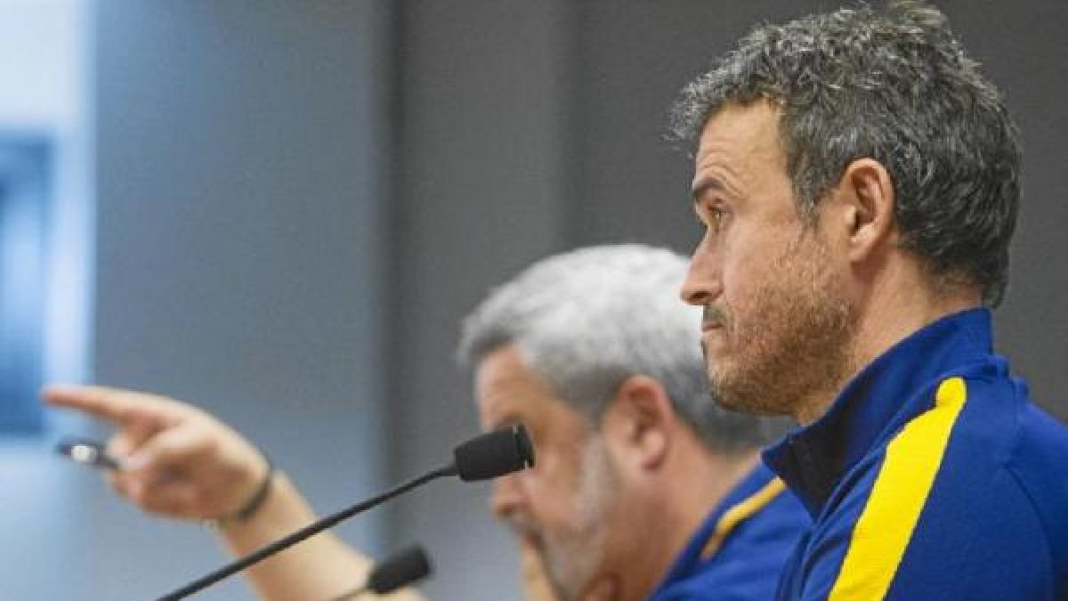 Luis Enrique en rueda de prensa.