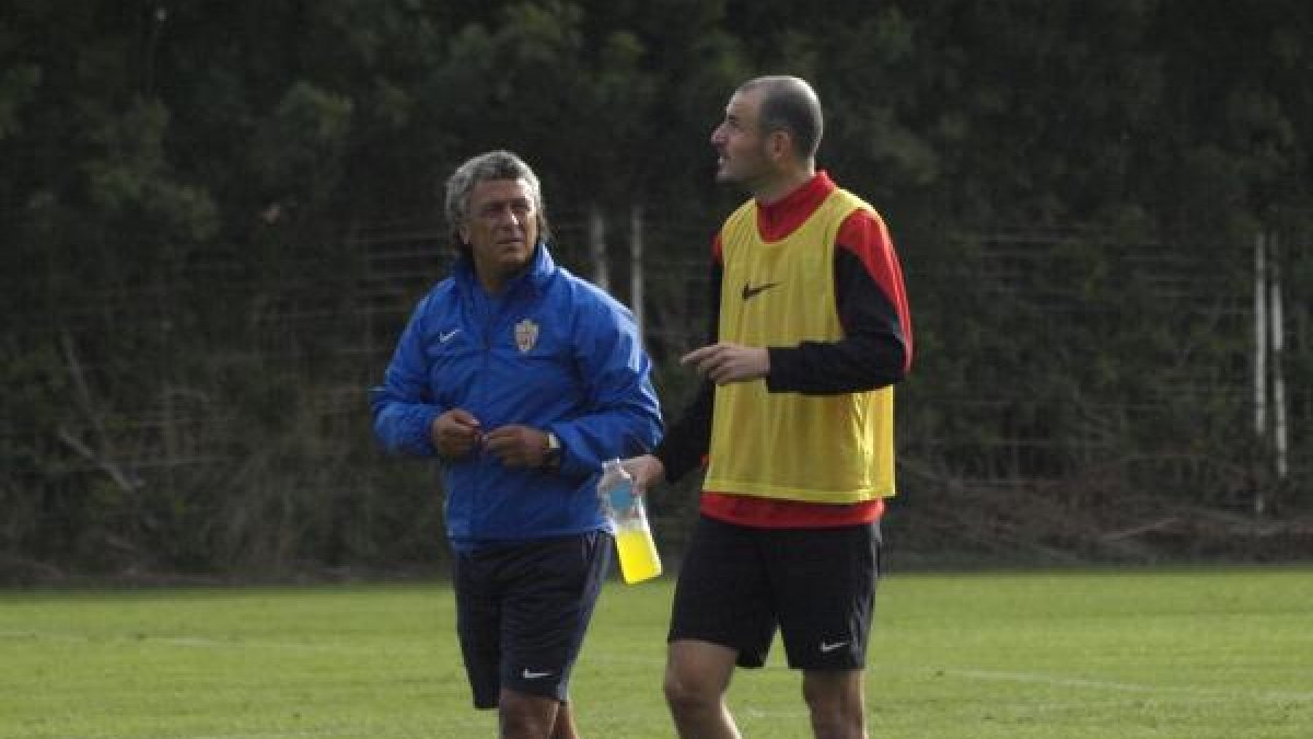 Gorosito y Soriano después del entreno.