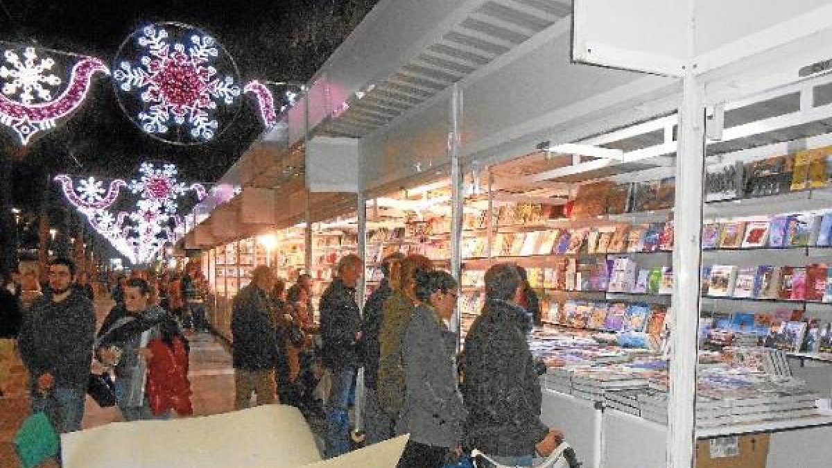 Mercado navideño en la Rambla.