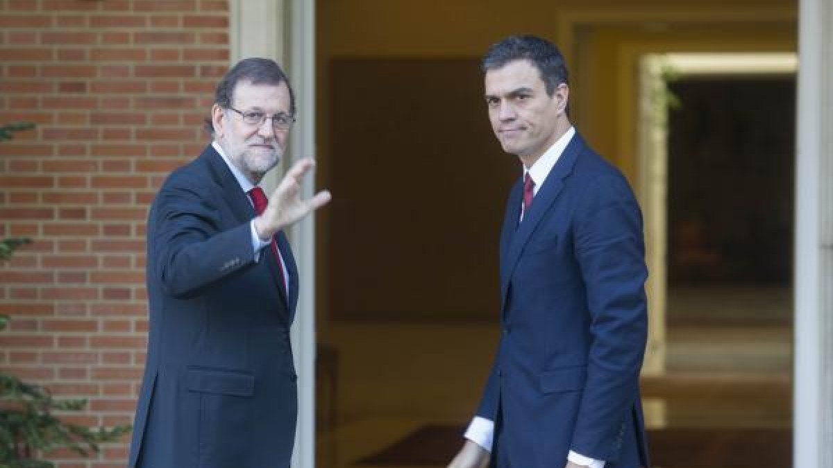 Rajoy y Sánchez, esta mañana en Moncloa.