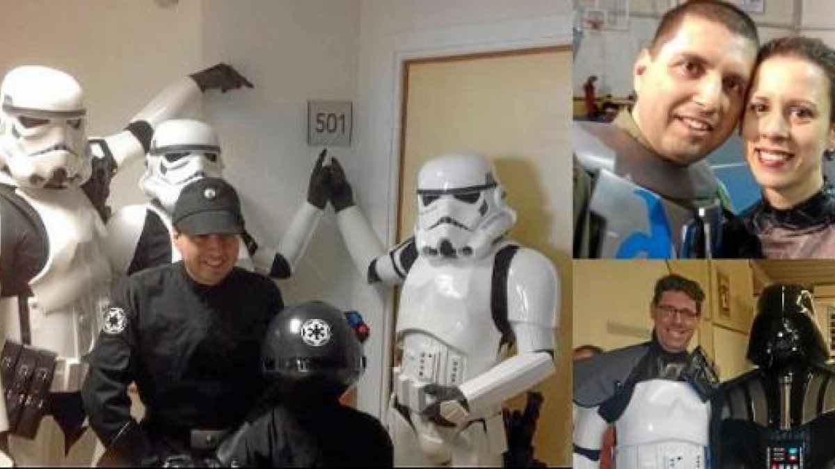 Una acción de la Legión 501 en Torrecárdenas. A la derecha, Luis Rey y María Luisa Vicente y abajo, a cara descubierta, Paco Soler.