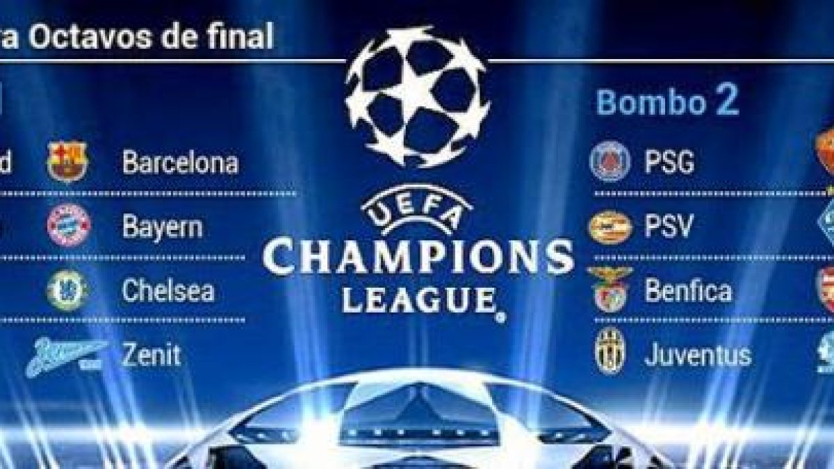 Panel de equipos para el sorteo.