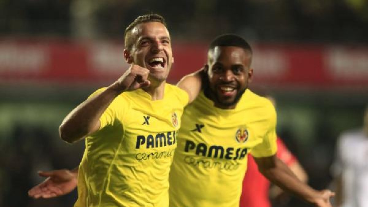 Soldado celebra el 1-0.