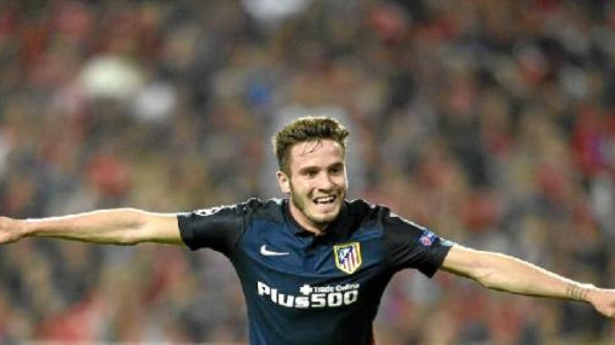 Saúl Ñíguez celebrando su gol.