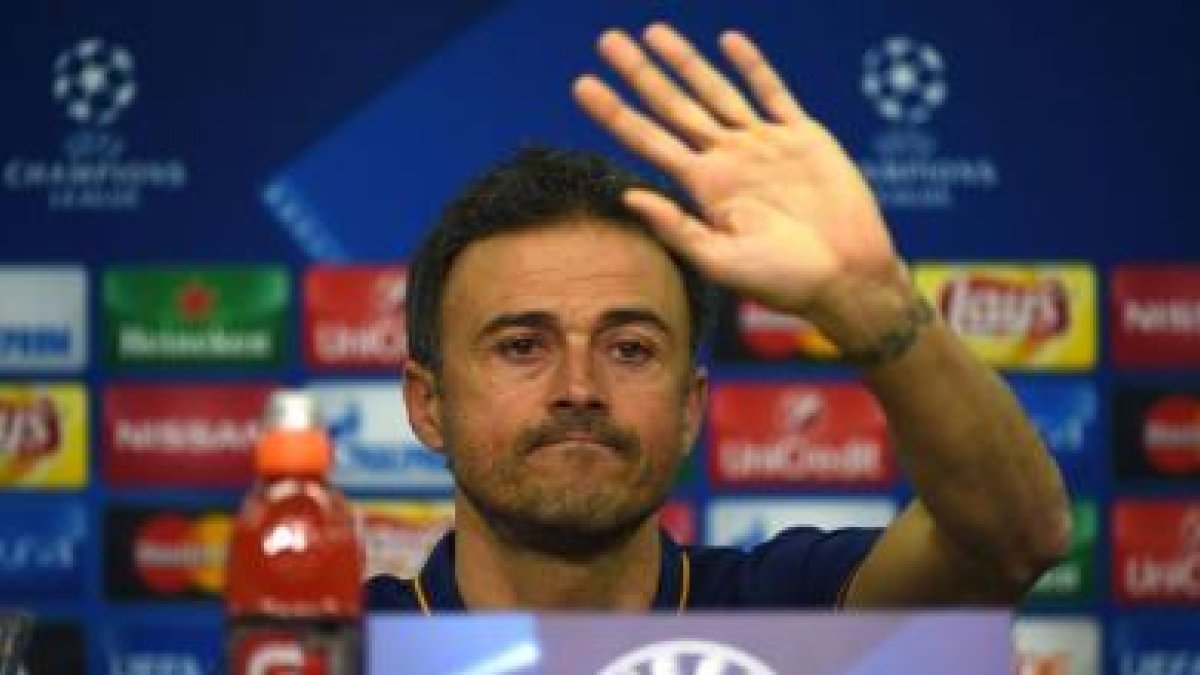 Luis Enrique, en sala de prensa.