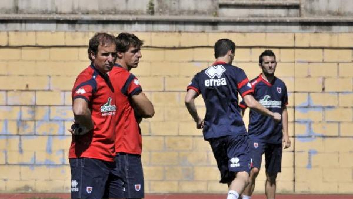 Jagoba Arrasate en el entreno del Numancia.