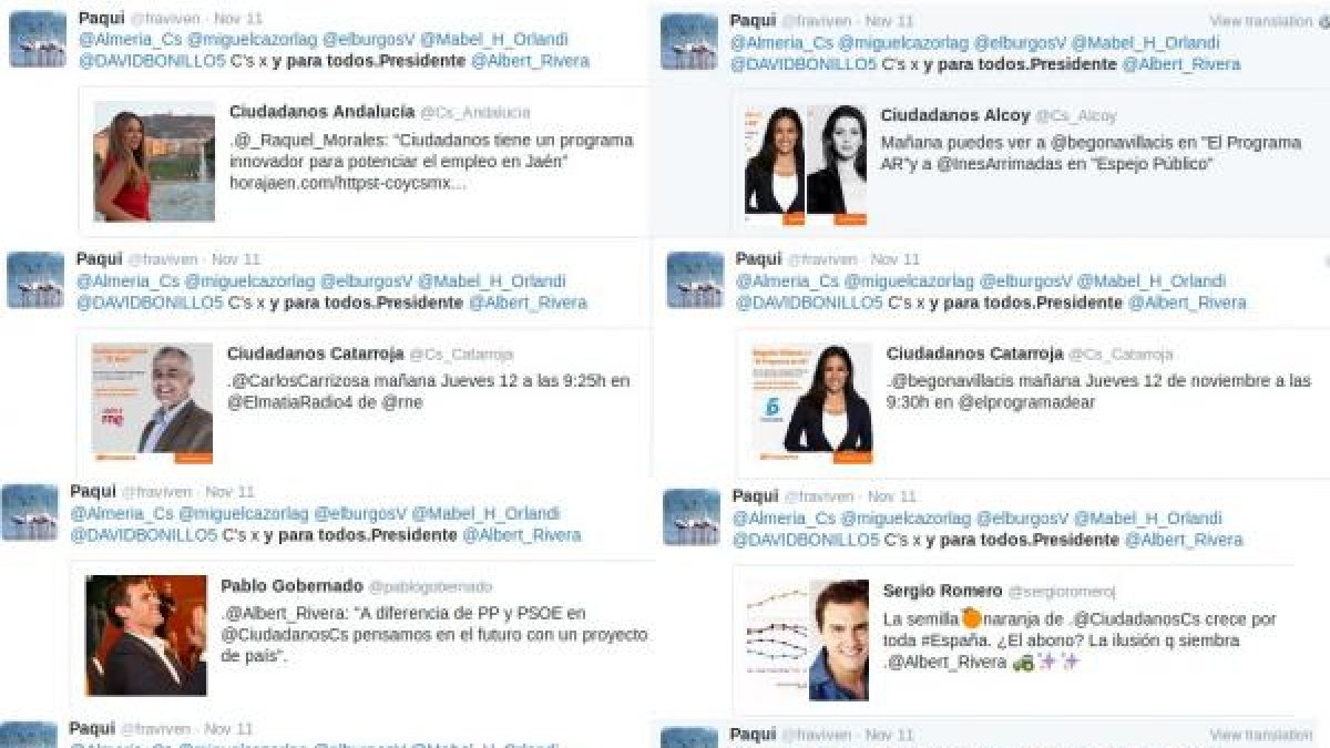 Los bots de Ciudadanos publicados en Infolibre.