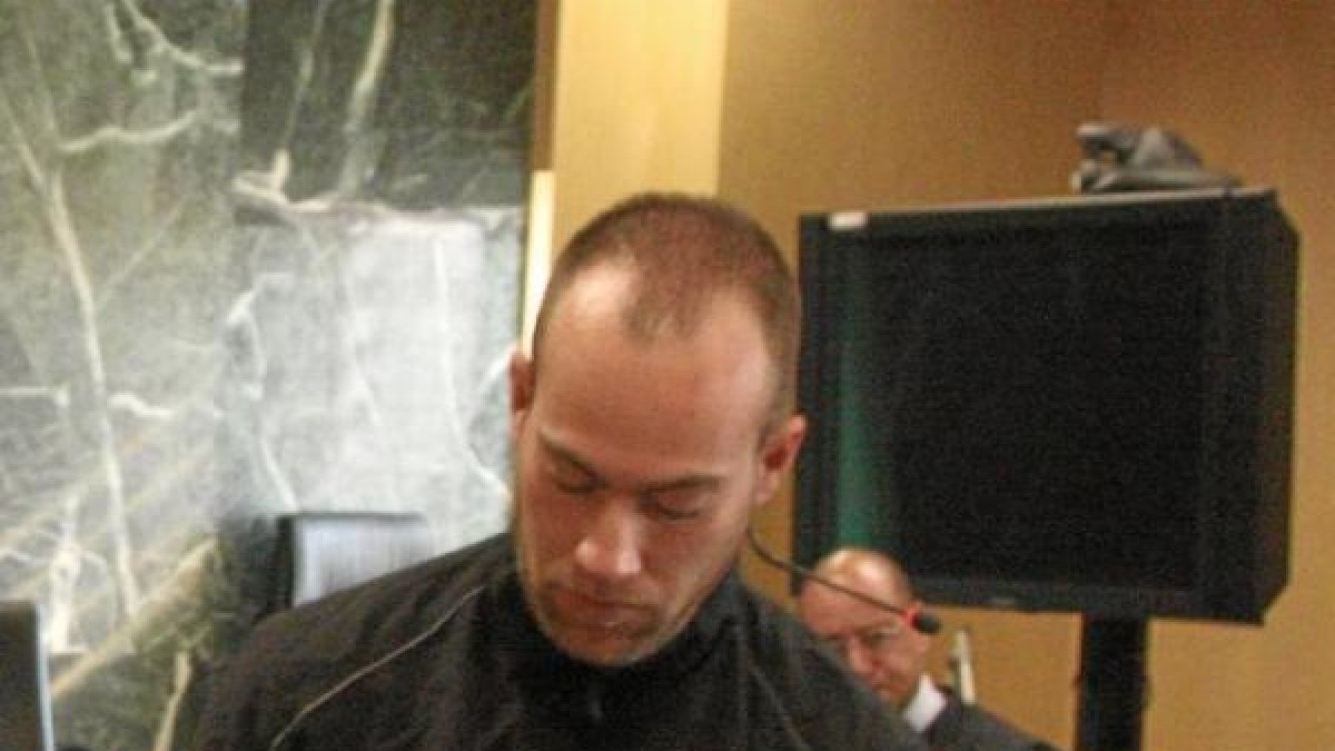 Jonathan Moya en un juicio en la Ciudad de la Justicia de Almería