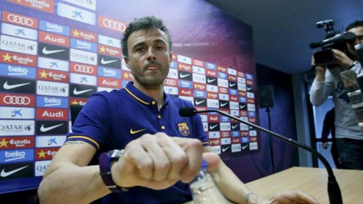 Luis Enrique, en rueda de prensa.