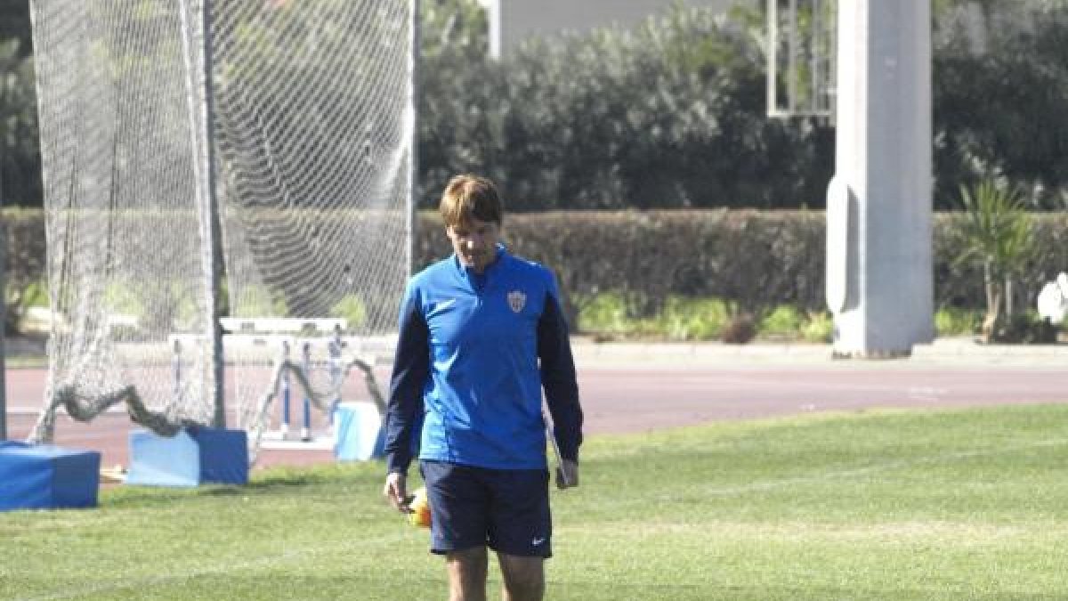 Joan Carrillo en el entrenamiento de este viernes.