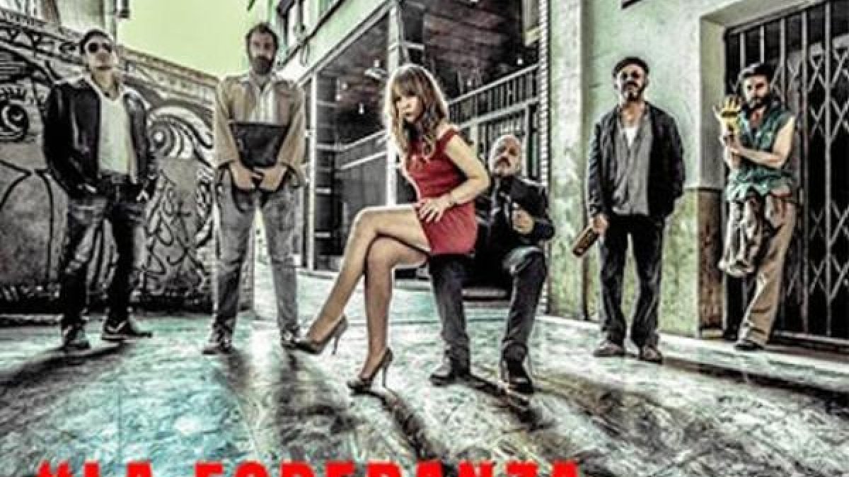 Detalle del cartel de la obra.