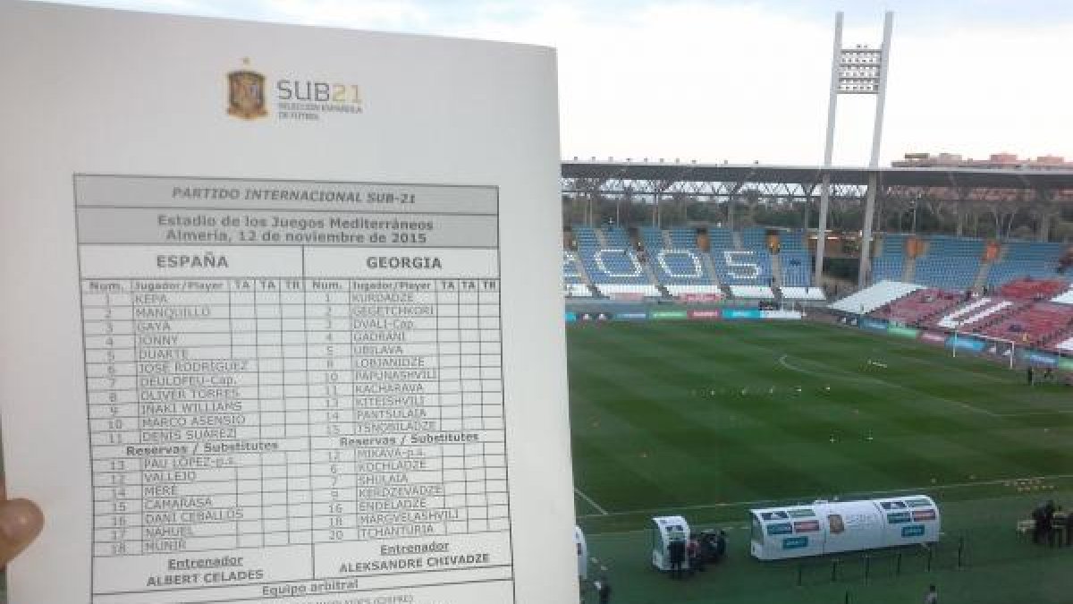 Alineaciones del España-Georgia.