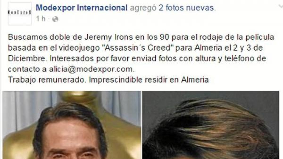 Anuncio en el perfil de Facebook de la empresa Modexpor Internacional.