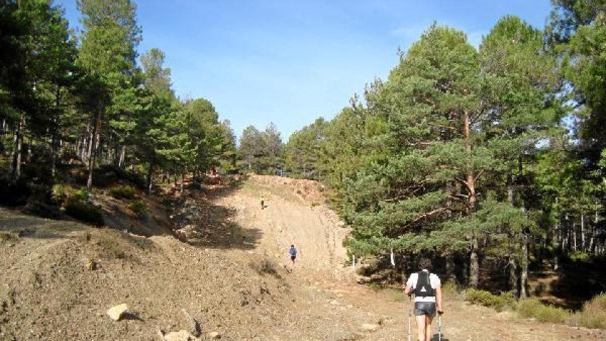 Un senderista disfruta del sendero de  Sulayr a su paso por la provincia de Almería.